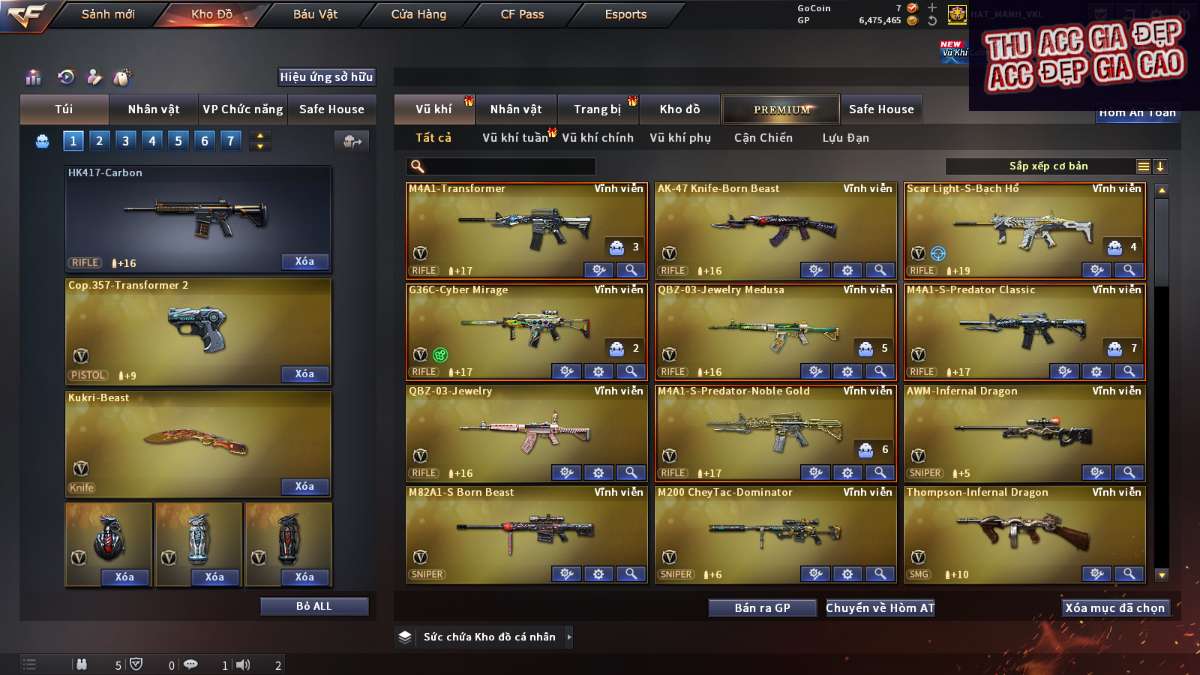 shop acc cf uy tin gia re